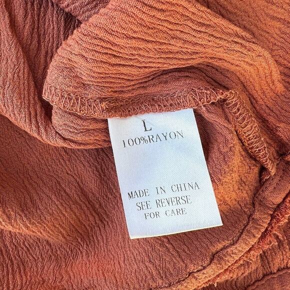 WISHLIST APPAREL women’s size L dusty coral button-down blouse - Picture 7 of 10